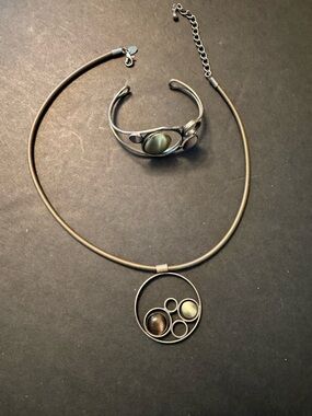 Vintage Christophe Poly Chrono necklace & bracelet.